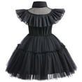 thumbnail image 4 of Toddler Girls  Black Dance Dress Halloween Cosplay Party Outfit, 4 of 7