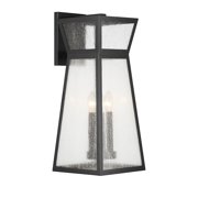 Matte Black Three Light Outdoor Wall Lantern from the Millford Collection