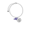 thumbnail image 2 of Delight Jewelry Acrylic 3/4" Navy Cheer Megaphone - Domed Thank You Charm Bracelet, 6"+2", 2 of 5