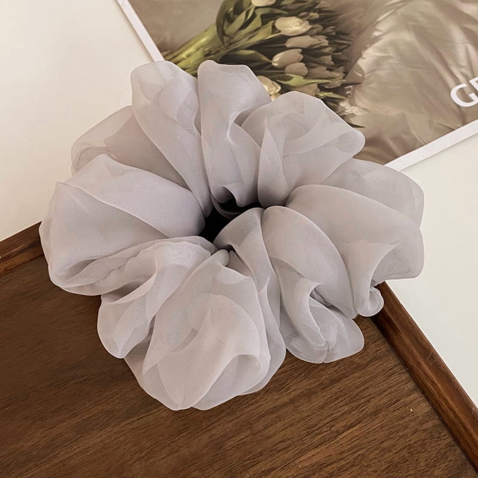 Woman Large Organza Scrunchies Girls Sweet Chiffon Rubber Tie Band Elastic Hair Bands Ponytail Holder Ins Hair Accessories