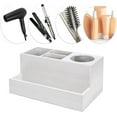 thumbnail image 4 of Sfugno Hair Tool Organizer, Wooden Hair Dryer Holder Storage, Hair Accessories Product Styling Tools Blow Dryer Holder for Bathroom Countertop,White, 4 of 6