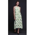 thumbnail image 4 of Bimba Leaves Printed Women Backless Halter Neck Summer Holiday BeachÂ&nbsp;Dress-Small, 4 of 6