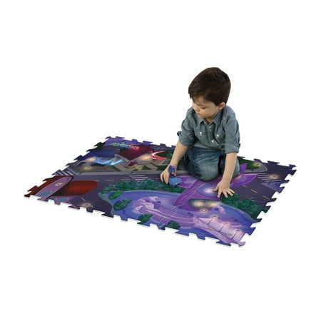 JamN' Products - 6 Piece Tile Mega Floor Mat with Vehicle, PJ Masks