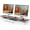 Brown, variant on Acrylic Monitor Stand Riser, 42.5 Inches Dual Monitor Stand with Metal Storage, 2 Tier Acrylic Computer Riser for Desk, Clear Laptop Stand for PC, Laptop, Printer, TV, White