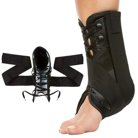 ZenToes Ankle Stabilizer Brace Lace Up Support for Right or Left Ankle | Men and Women | Adjustable Compression Straps | Useful for Sports Injuries, Sprained and Weak Ankles, Swelling