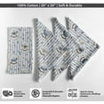 thumbnail image 4 of Vargottam Designer Cotton Canvas Napkins - Set of 12, 20-Inch, Blue Stripe Print, Durable & Absorbent Cloth Napkins for Dining, Parties, and Home Decor - Machine Washable, 4 of 7