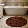thumbnail image 3 of Outoloxit Super Absorbent Memory Foam Bath Mat, 34 Inch Round Pebble Bathroom Rug, Non-Slip Quick Dry Machine Washable Bathtub Mat for Bathroom Floor, 3 of 6