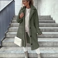 thumbnail image 6 of Women's Notched Lapel Teddy Fleece Long Coat Ghalytn Single Breasted Button Front Patch Pockets Loose Fit Winter Outerwear, 6 of 8
