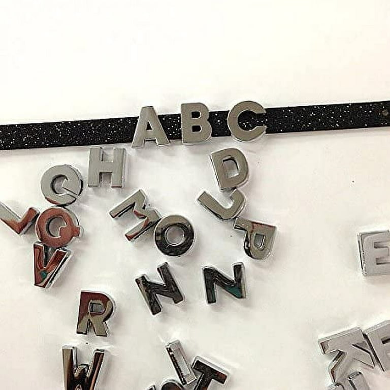 52pc Silver Letters A-Z ( 2 each ) Alphabet English Letters or Pick Your  Own Letter Charms Fits 8mm Sliders Wristband 