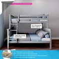 thumbnail image 2 of BEDSMART Solid Wood Twin Over Full Bunk Bed| Gray, 2 of 6