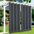 thumbnail image 2 of TOPCHANCES Indoor/Outdoor Dark Grey Grommet Top & Bottom Blackout Outdoor Curtains, "52x84" Inches, 2 of 9