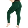 thumbnail image 3 of Stretch Is Comfort Women's Cotton/Spandex Plus Size Leggings Hunter Green X-Large, 3 of 6