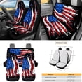 thumbnail image 3 of Yuyamidu American Flag Car Seat Covers Front Back Seat Cover Full Set Patriotic Car Steering Wheel Cover Safe Belt Pads Coasters Keychain 12 PCS, 3 of 6