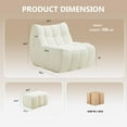 thumbnail image 5 of NBLDGT Comfy Lounge Chair with Ottoman, Cozy Bean Bag Chair with High-Rebound Memory Foam, Single Seat Lazy Sofa Couch for Bedroom, Living Room, Office (White), 5 of 9
