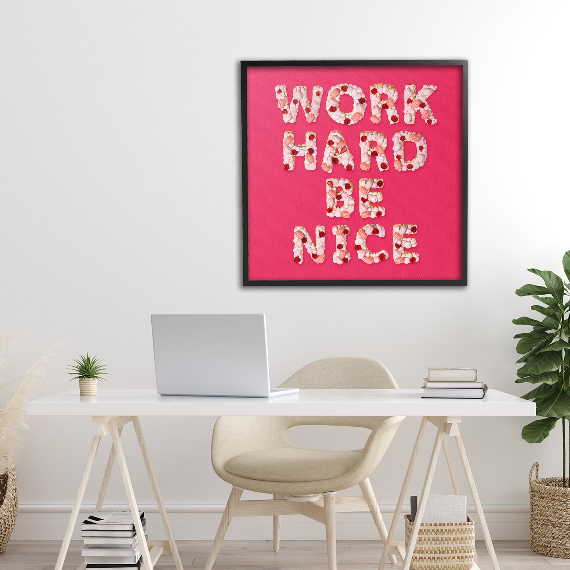 Work Hard Be Nice Black Framed Giclee Art, design by LISH Creative