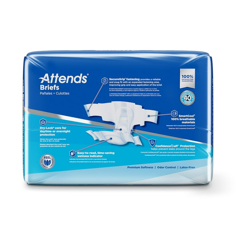 Attends Adult Incontinence Brief M Heavy Absorbency Contoured, DDC20,  Severe, 24 Ct 