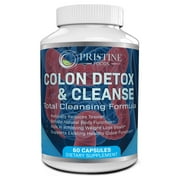 Pristine Foods Detox Colon Cleanse Pills - Advanced Blend Flush Out Toxins, Full Body Detox, Weight Loss Supplement - 60 Capsules