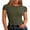 Army Green, variant on Women Short Sleeve Tops Summer 2026 Double Lined Crewneck T Shirt Basic Tight Workout Tee Y2k Clothes Black Small