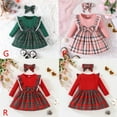 thumbnail image 3 of GYRATEDREAM Christmas Dress for Toddler Baby Girls Long Sleeve Knit Top Stitching Plaid Skirt Xmas Clothes 3M-3T, 3 of 9