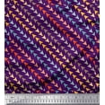 thumbnail image 1 of Soimoi Purple polyester Crepe Fabric Diagonal Arrow Fabric Prints By Yard 42 Inch Wide, 1 of 3
