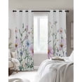 thumbnail image 3 of Pink Blue Spring Floral Blackout Curtains 45 Inches Long for Bedroom, Watercolor Elegant Botanical Thermal Insulated Room Darkening Black Out Window Curtain Panels Grommet Drapes for Living Room, 3 of 8