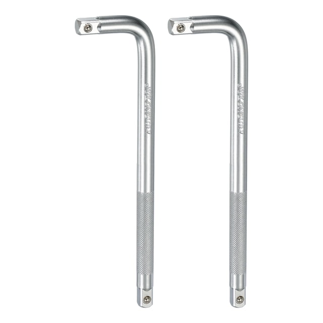Uxcell 2 Pcs Barra de ruptura de enchufe 1/2" de 14" de largo, barra de extensión L de acero aleado 50BV30, herramienta para reparación de automóviles.