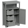 thumbnail image 2 of ZENY Bathroom Floor Cabinet, Free Standing Storage Cabinet with 3 Drawers and Adjustable Shelf, Modern Cupboard for Home Living Room Office, Gray, 2 of 8