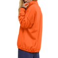 thumbnail image 5 of VISALY Pullover Sweatshirt for Womens Oversized Sweatshirt Casual Button Up Mock Neck Pullover Tops Long Sleeve Shirts Fashion Outfits Clothes Lightweight Sweatshirt Orange L, 5 of 9