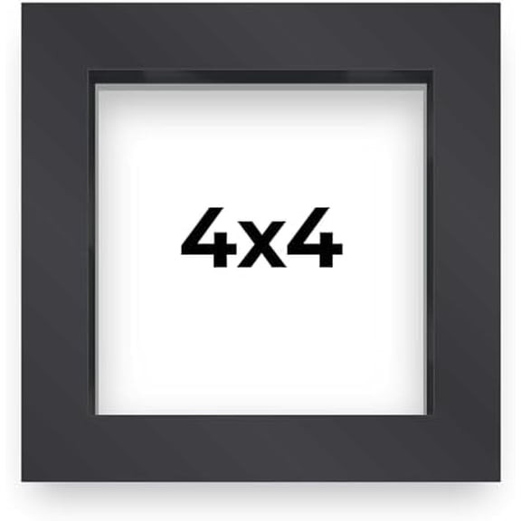 4x4 Small Shadow Box Picture Wooden Frame with White Acid-Free Backing UV Acrylic & Hanging Hardware - With 3/4" Usable Depth$$Home Decor, Kitchen, & Other
