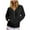 Black, variant on Towmus Women's Casual Long Sleeve Half Zip Lapel Sweaters Fall Loose Knit Pullover Tops