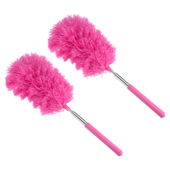 Uxcell 12" to 31.5" Microfiber Cleaning Duster, Washable Extendable Brush Rose Red 2Pack