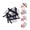 Black, variant on 24-Piece Wig Accessory Kit: Steel 7-Tooth Combs for Wig Caps, Hairpiece Clips, and Tools (Blonde)