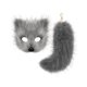 thumbnail image 3 of Máscara y cola de Therian, máscara de gato para cosplay para mujeres y niñas, máscara de media cara para fiesta Gris oscuro, 3 of 8