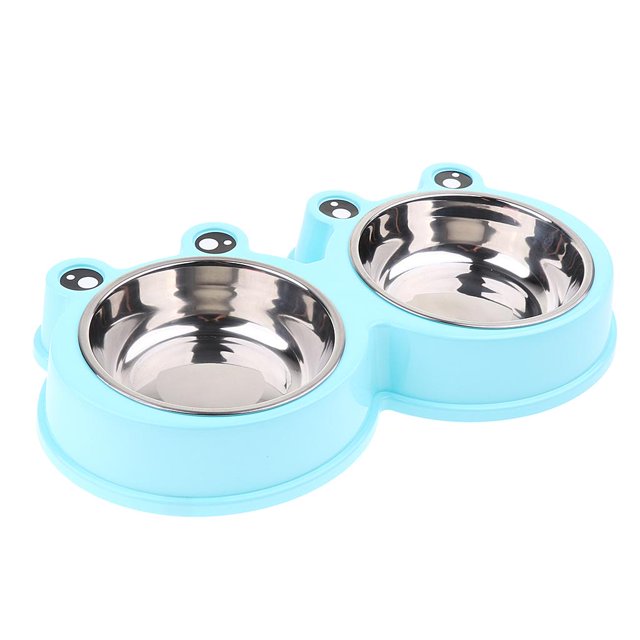 de agua y comida de cuenco doble para perro creativo de plástico para alimentador de mascotas Azul Gloria Cuenco de alimentación del perro