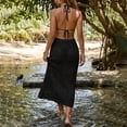 thumbnail image 5 of Swim Cover Up for Women V Neck Tie Halter Sleeveless Bathing Suits Coverups Summer Hollow Out Swimsuit Coverup, 5 of 7