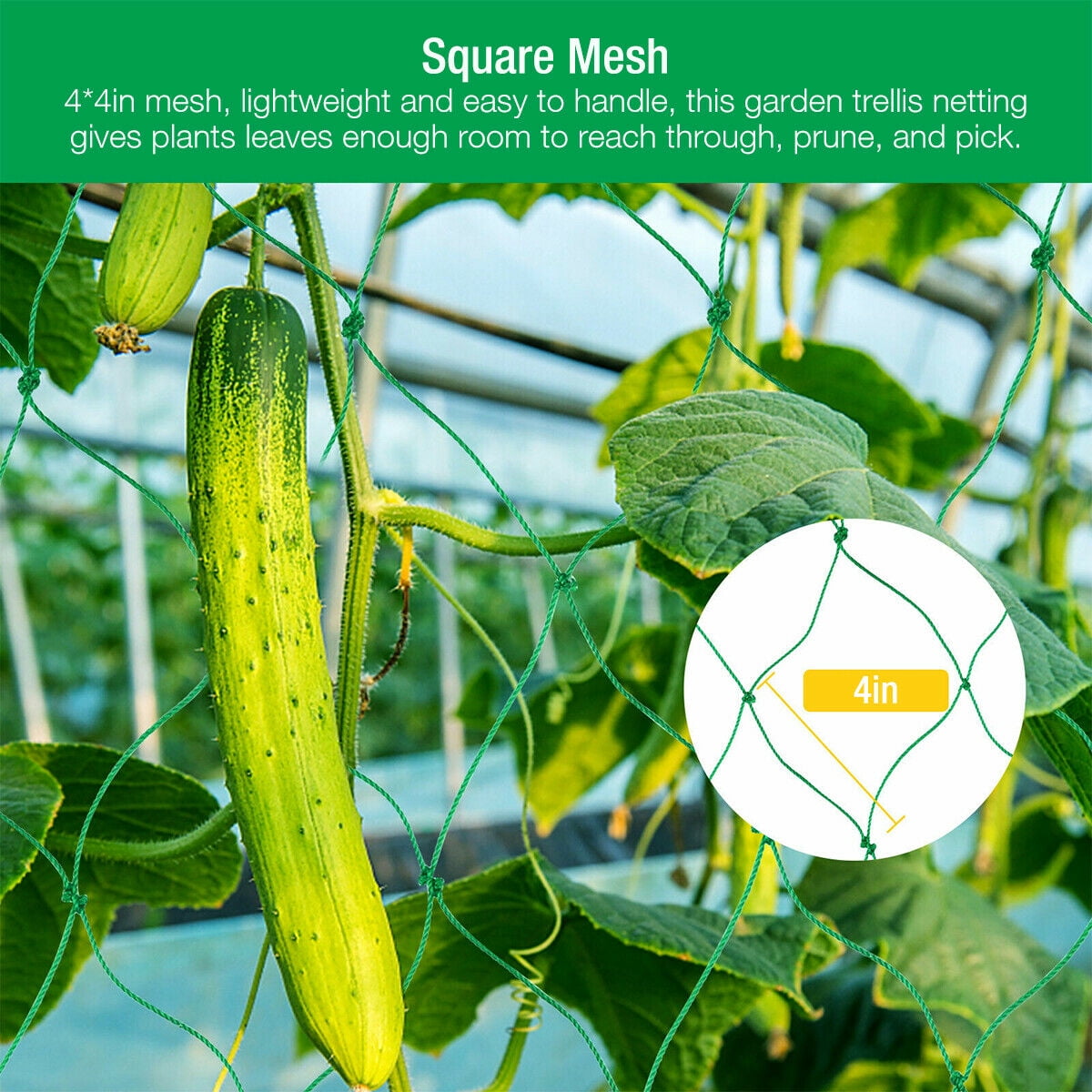 4x4in Plant Climbing Net Trellis Netting Mesh Support Fruits Vine Veggie Bean US 