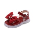 thumbnail image 5 of KPOPLK Toddler Girl Sandals Little Kids Summer Dress Shoes Open Toe Flats Cute Sandals for School Beach Party Size 12,Red, 5 of 8