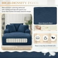 thumbnail image 5 of AENKYO 50" Chaise Lounge Sofa Bed with 3 Pillows, Convertible Sleeper Couch for Living Room, Bedroom & Small Spaces - Corduroy Upholstered Deep Seat Comfy Furniture - Blue, 5 of 9