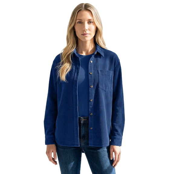 Roaman's Women's Plus Size Corduroy Button-Front Shirt