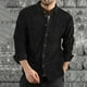 thumbnail image 2 of Camisa de manga larga con botones de pana para hombre, otoño/invierno, color liso, ligera, 2 of 8
