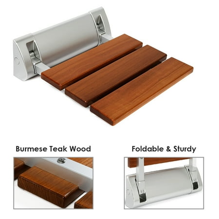 - Clevr Modern 100% Burmese Teak Wood Folding Shower Bench Seats (Multiple Sizes)