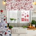 thumbnail image 6 of Boho Red Floral Valances for Windows, Decorative Rod Pocket Window Valance Curtains, Vintage Farmhouse Paisley Plant Leaf Short Curtain Drapes for Kitchen/Living Room, 2 Panels, 60" W x 18" L, 6 of 8