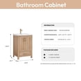 thumbnail image 4 of Vinnova Design Single Sink Bath Vanity in Fir Wood Brown with Drop-In White Ceramic Basin, 4 of 18