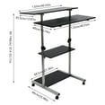 thumbnail image 4 of 4 Tiers Mobile Stand Up Desk Height Adjustable Rolling Workstation 40" Wide Table Silver+4* Universal Wheels for Office, Living Room, Lounge, Study,Bedroom, 4 of 21
