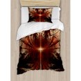 thumbnail image 3 of Fractal Duvet Cover Set King Size, Gothic Medieval Heraldic Ornamental Background Middle Age Knight Aged Artwork Print, Decorative 3 Piece Bedding Set with 2 Pillow Shams, Multicolor, by Ambesonne, 3 of 3