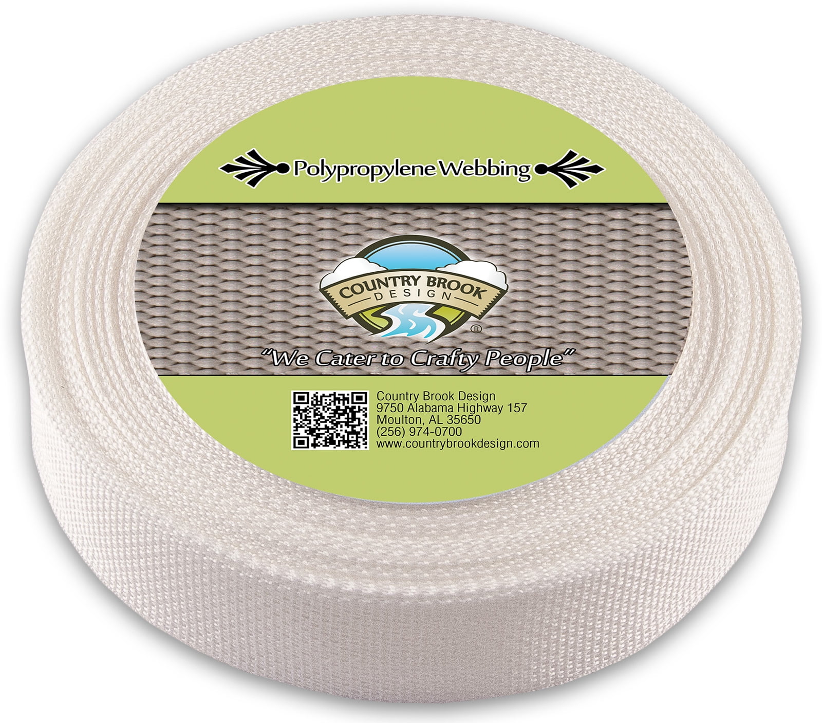 Country Brook Design White Polypropylene 1//2 Inch Webbing