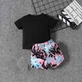 thumbnail image 4 of Babcutegg Boys Short Shirt and Shorts Set Baby Summer T-Shirt and Pants Sets Printed Tight Round Neck Hawaiian shirt Athletic Outfit Set Black Size 9 Months, 4 of 4