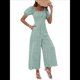 thumbnail image 3 of Mono de Verano 2025 para Mujer, Estilo Floral, Informal, Holgado, con Pierna y Corta. Verde L, 3 of 10