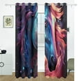 thumbnail image 2 of Horse Head Starry Sky Black Out Curtains 72 Inch Length Curtains for Sliding Glass Doors Bedroom Living Room 2 Pack, 2 of 6