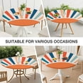 thumbnail image 7 of Stretch Round Tablecloth Floral Design, Elastic Hem Fitted Cover for 38-42 Inch Round Tables, Bohemian Style for Party Event Decor, 7 of 7